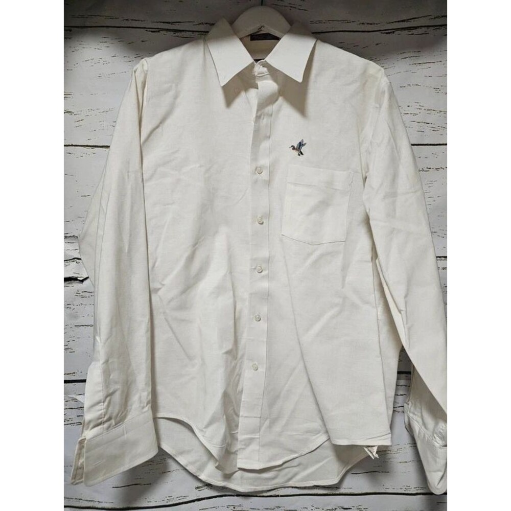 Vintage Arrow Sportsman Shirt 16.5 34/35 Mallard Duck Embroidered Oxford Korea